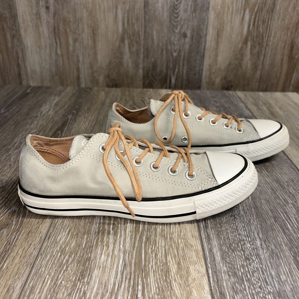 Converse All Star Womens US Size 7 Gray Lace Up Sneaker Shoes Leather Laces